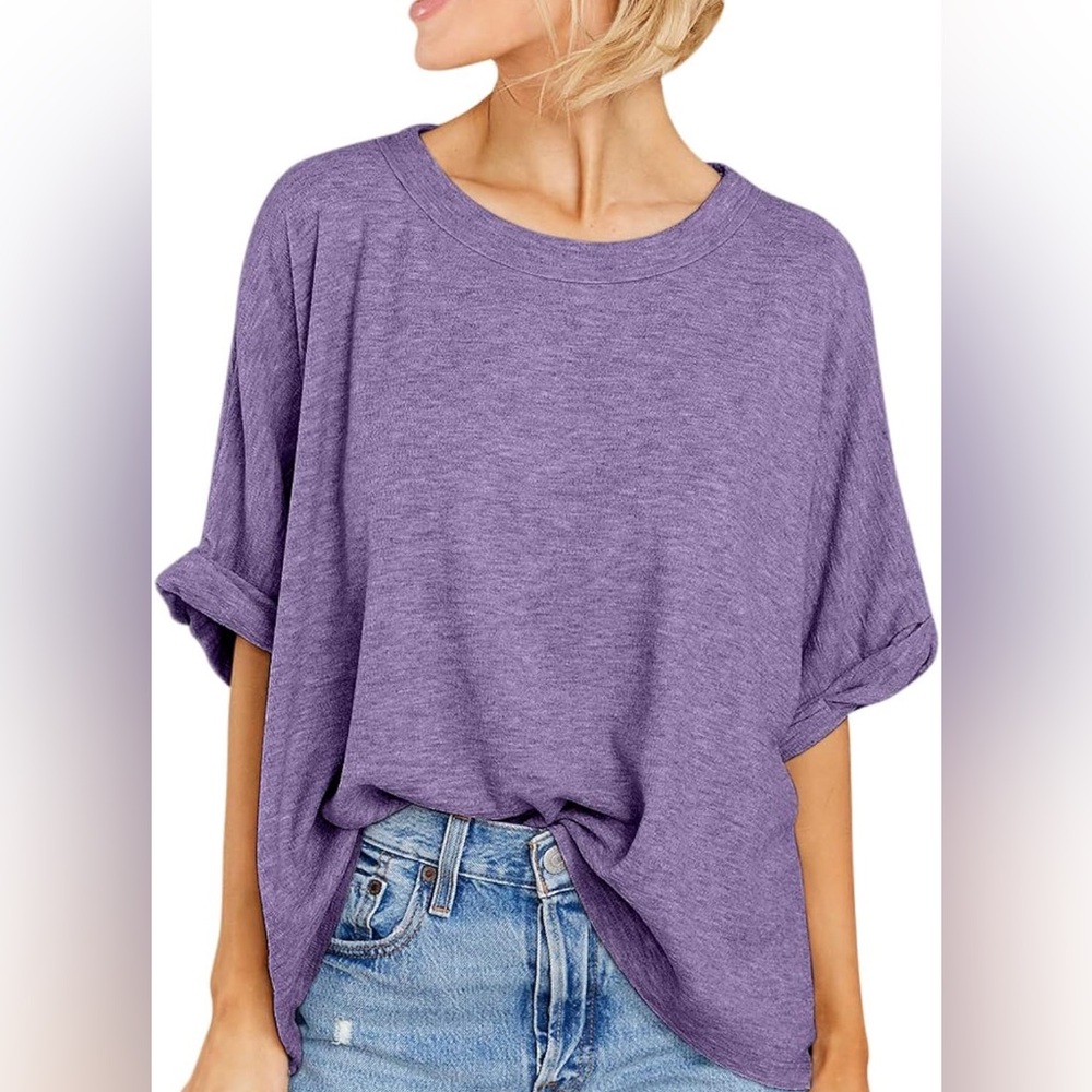 Women Oversized T-Shirt Summer Casual Short Sleeve Loose Tee Tops